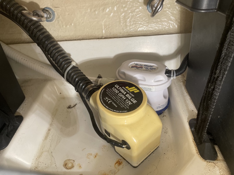 without a self draining cockpit, one pump was not OK...one is none and two is one... BACKUP please