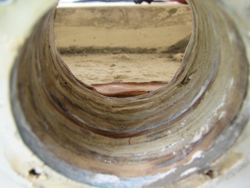 Wood sanded clean--notice a small void at the very back, where the aft deck is attatched
