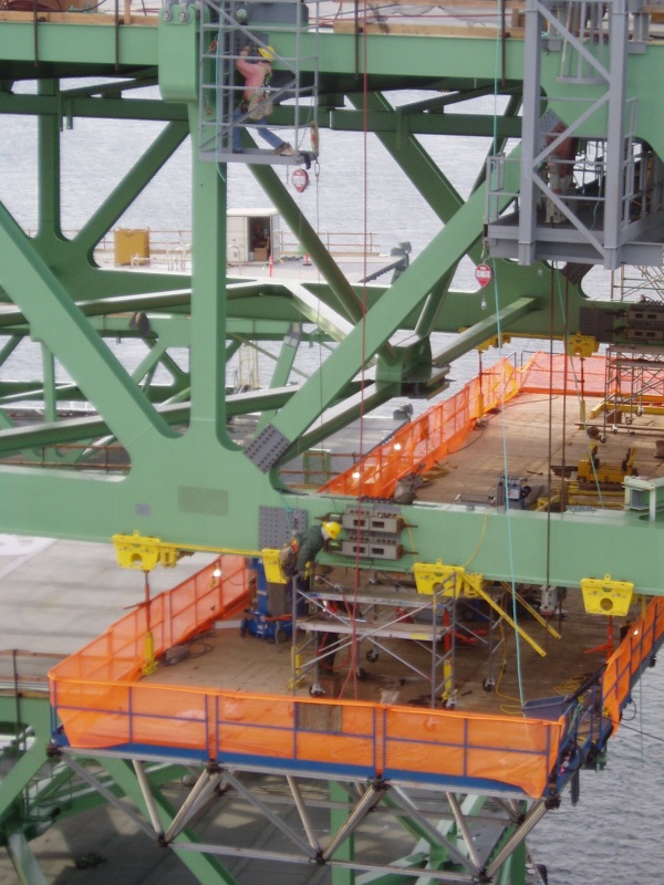 Workers connecting sections