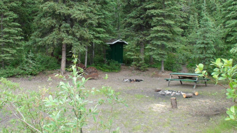 Yukon River boat campsite near joining of Teslin & Yukon Rivers